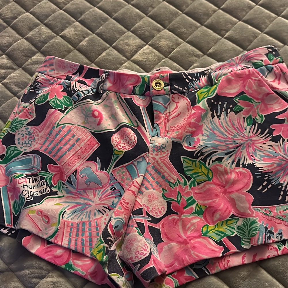 Lilly Pulitzer Pink and Green Floral High Waist Shorts